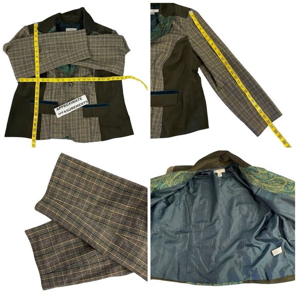 CJ Banks Blazer Womens 1X Jacket Patchwork Festival Career Professional Office - Picture 4 of 16